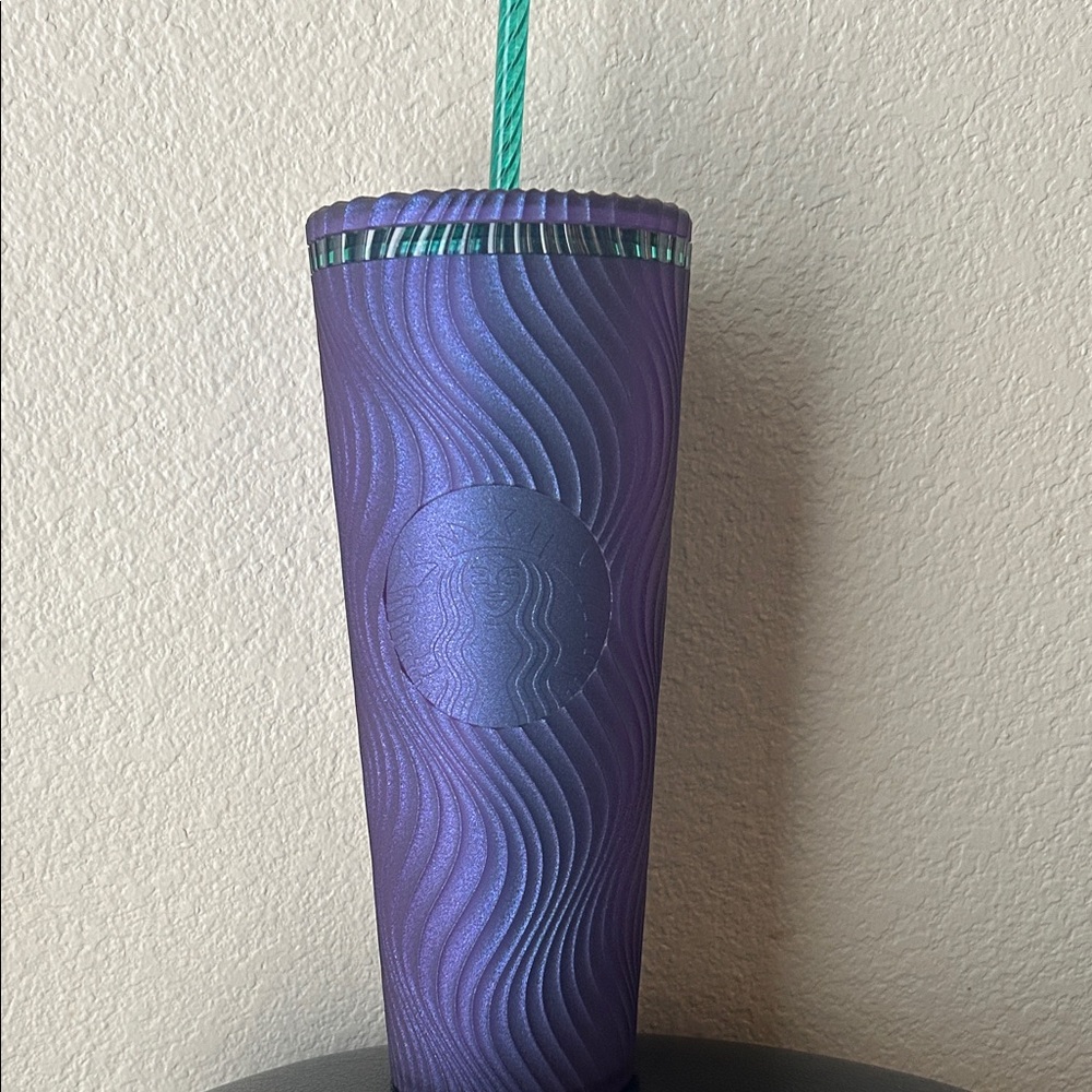 Starbucks Iridescent Purple Tumbler with Teal Straw